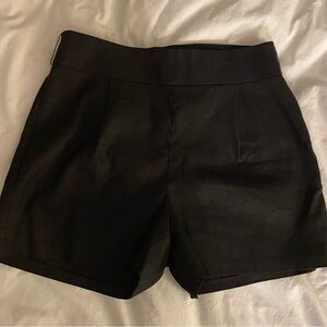 S: Linen Blend Classic Black Express Taylored Shorts Side Zip NWOT